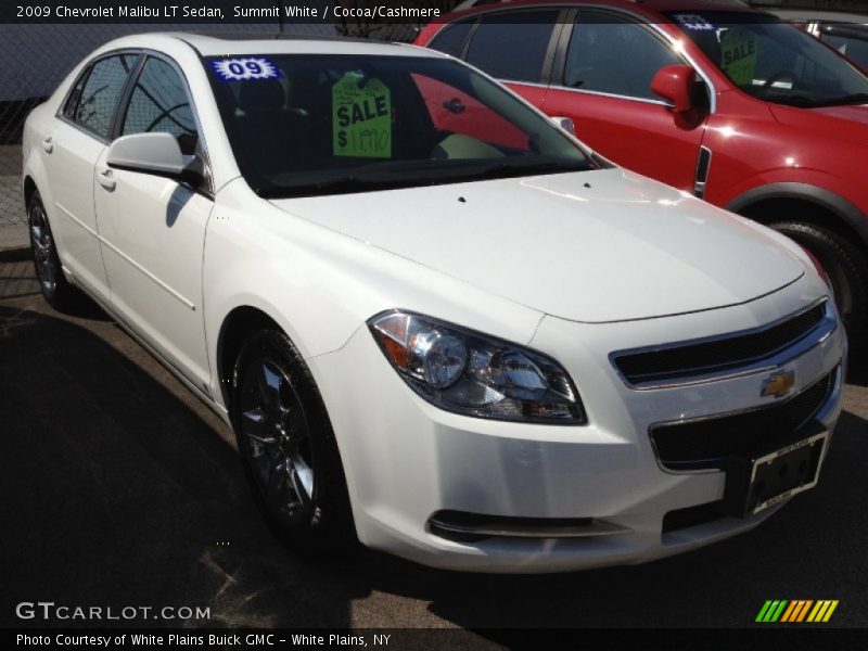 Summit White / Cocoa/Cashmere 2009 Chevrolet Malibu LT Sedan