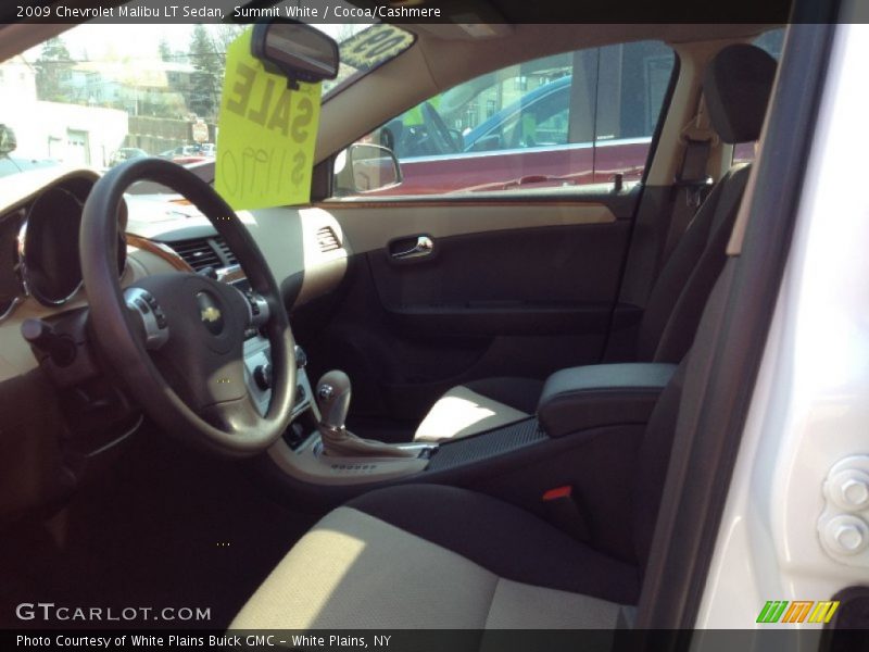 Summit White / Cocoa/Cashmere 2009 Chevrolet Malibu LT Sedan