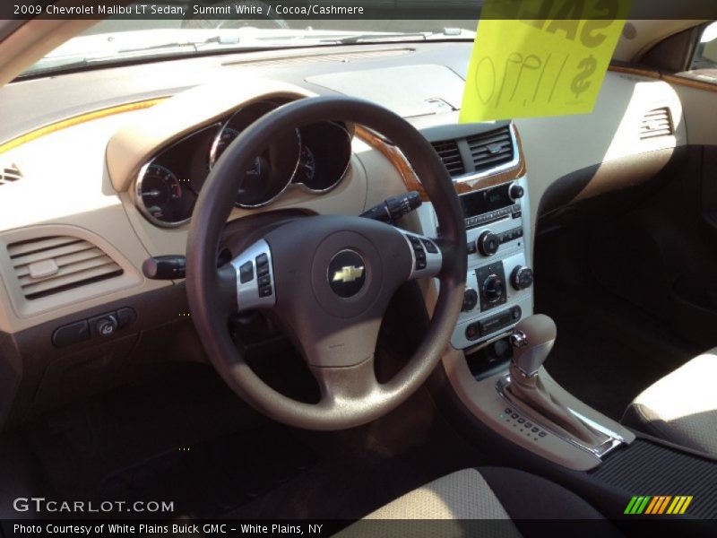Summit White / Cocoa/Cashmere 2009 Chevrolet Malibu LT Sedan