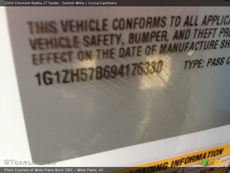 Summit White / Cocoa/Cashmere 2009 Chevrolet Malibu LT Sedan