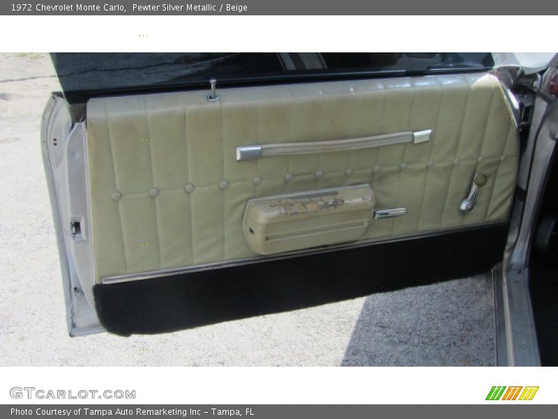 Pewter Silver Metallic / Beige 1972 Chevrolet Monte Carlo