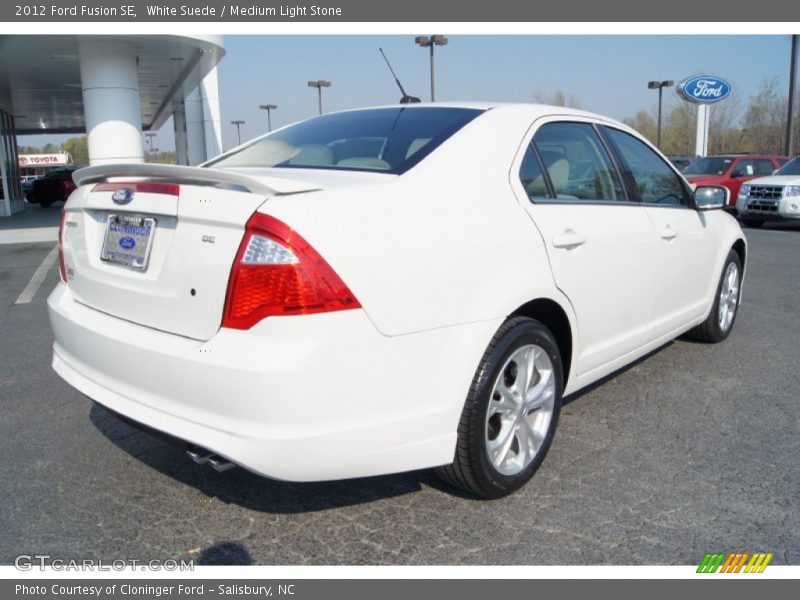White Suede / Medium Light Stone 2012 Ford Fusion SE