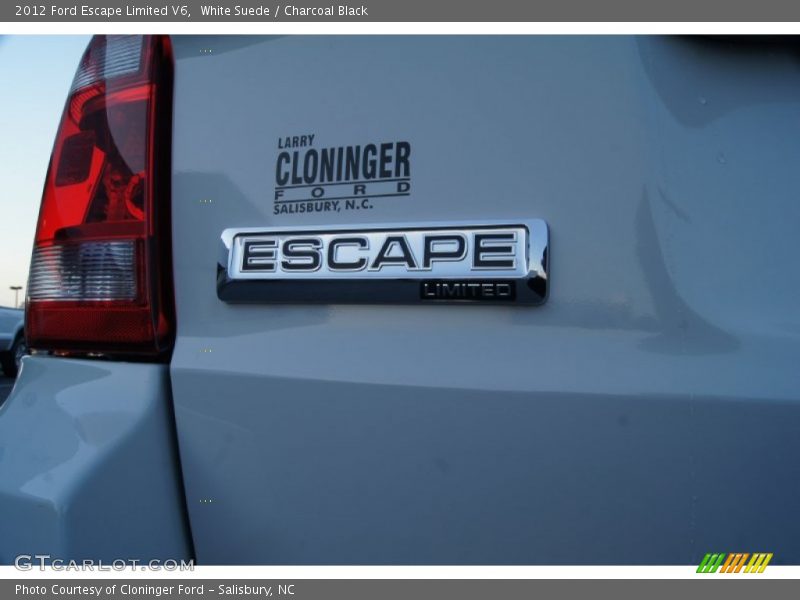 White Suede / Charcoal Black 2012 Ford Escape Limited V6
