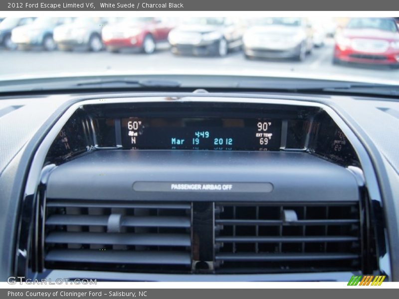 White Suede / Charcoal Black 2012 Ford Escape Limited V6
