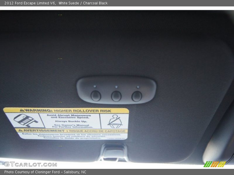 White Suede / Charcoal Black 2012 Ford Escape Limited V6