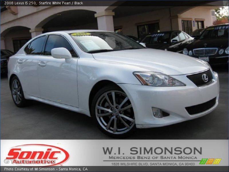Starfire White Pearl / Black 2008 Lexus IS 250