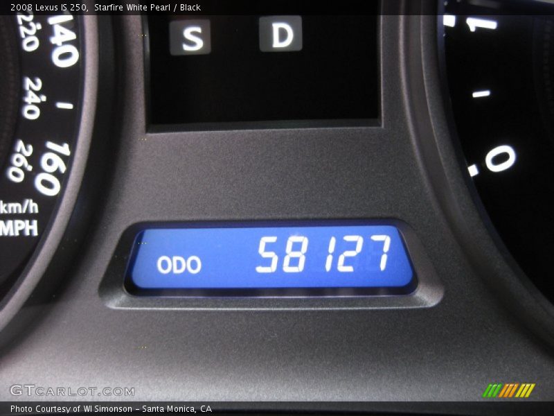Starfire White Pearl / Black 2008 Lexus IS 250