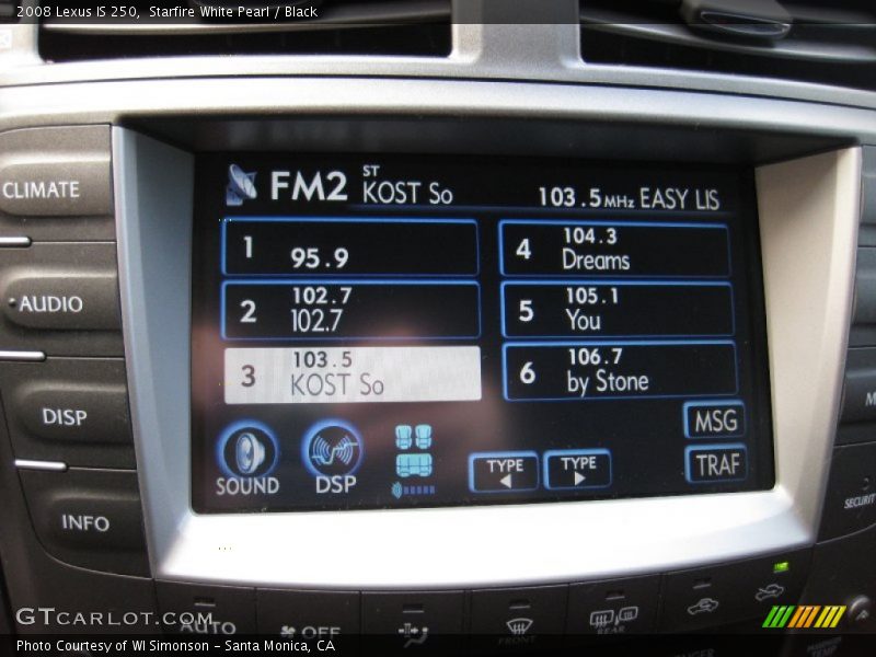 Starfire White Pearl / Black 2008 Lexus IS 250