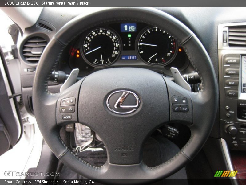 Starfire White Pearl / Black 2008 Lexus IS 250