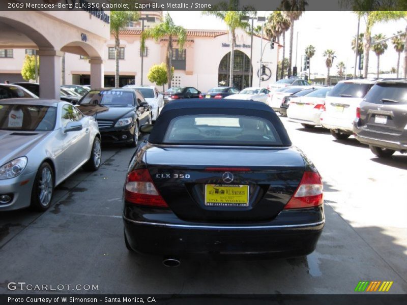 Capri Blue Metallic / Stone 2009 Mercedes-Benz CLK 350 Cabriolet