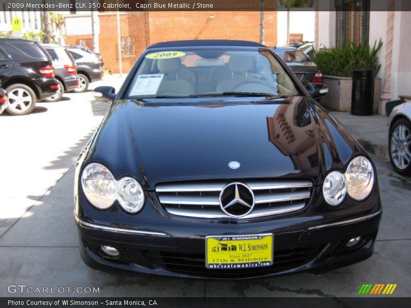Capri Blue Metallic / Stone 2009 Mercedes-Benz CLK 350 Cabriolet