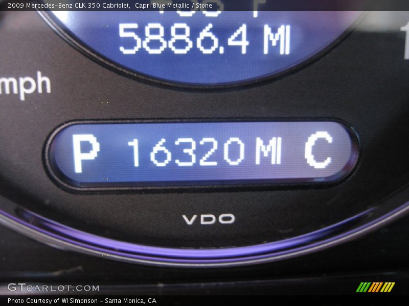 Capri Blue Metallic / Stone 2009 Mercedes-Benz CLK 350 Cabriolet