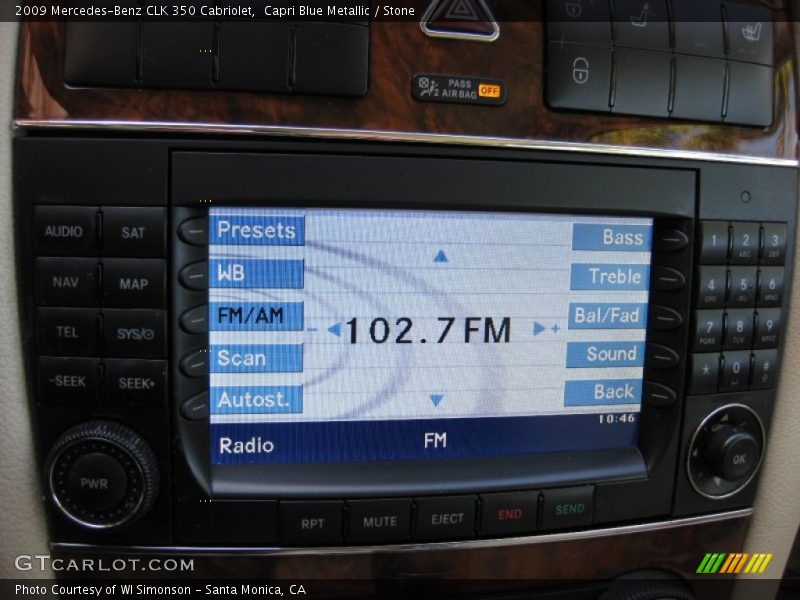 Capri Blue Metallic / Stone 2009 Mercedes-Benz CLK 350 Cabriolet