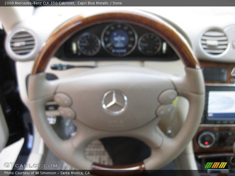Capri Blue Metallic / Stone 2009 Mercedes-Benz CLK 350 Cabriolet