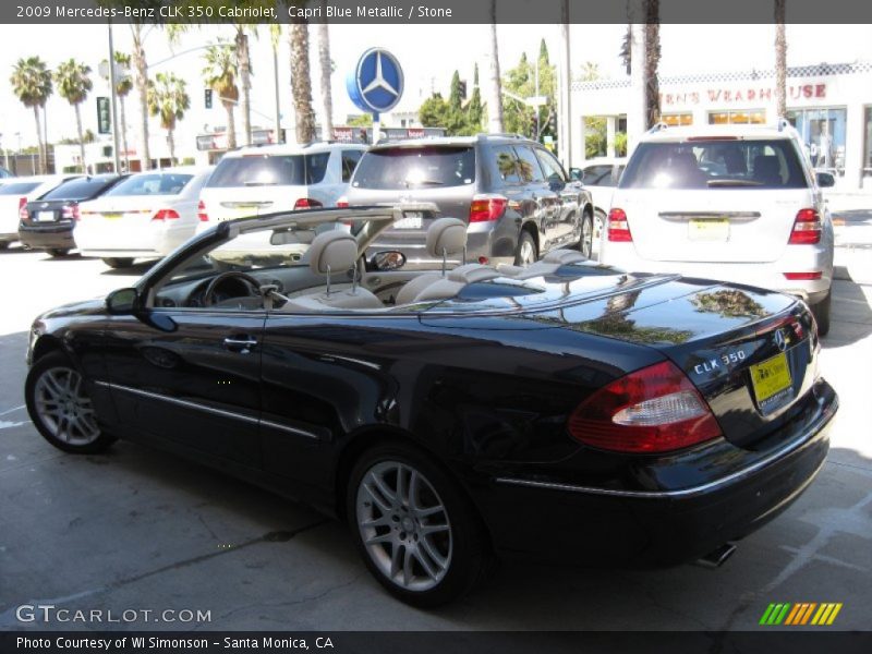 Capri Blue Metallic / Stone 2009 Mercedes-Benz CLK 350 Cabriolet
