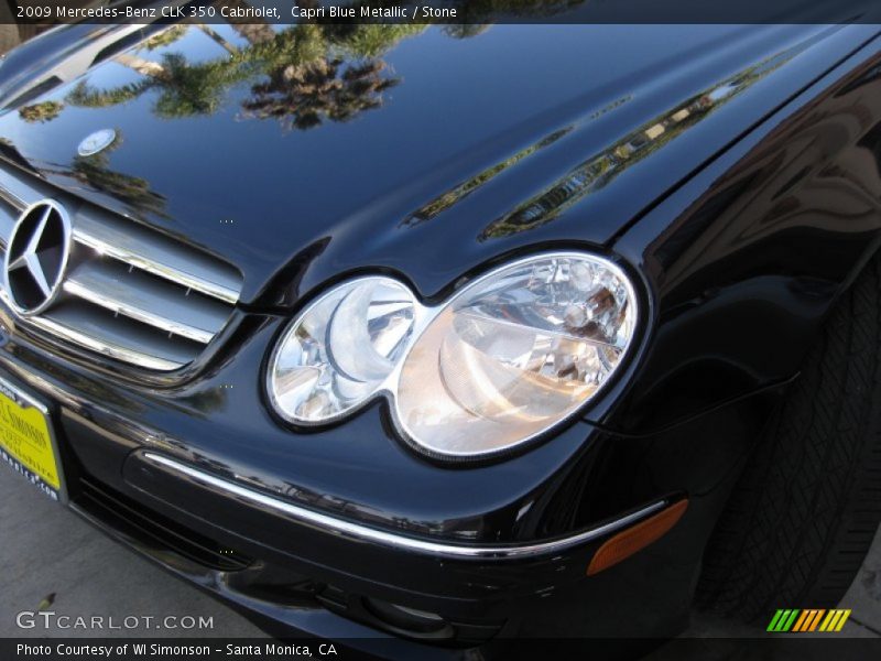 Capri Blue Metallic / Stone 2009 Mercedes-Benz CLK 350 Cabriolet