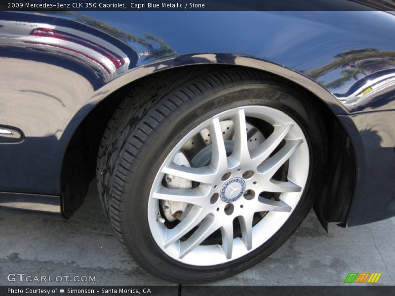 Capri Blue Metallic / Stone 2009 Mercedes-Benz CLK 350 Cabriolet