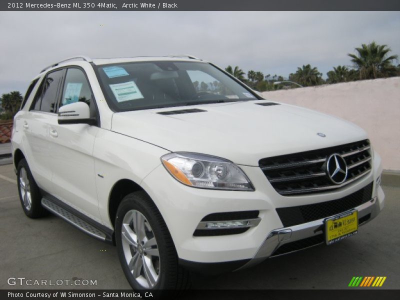 Arctic White / Black 2012 Mercedes-Benz ML 350 4Matic
