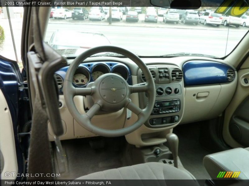 Patriot Blue Pearl / Taupe/Pearl Beige 2001 Chrysler PT Cruiser