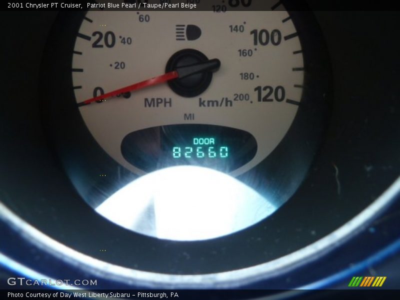 Patriot Blue Pearl / Taupe/Pearl Beige 2001 Chrysler PT Cruiser