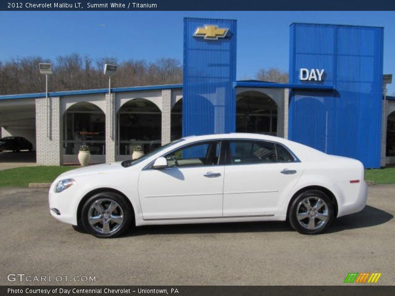 Summit White / Titanium 2012 Chevrolet Malibu LT