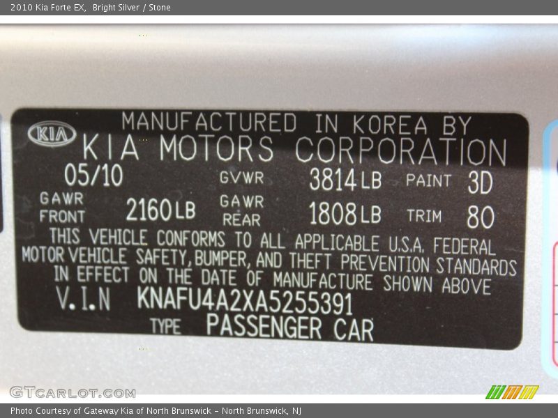 Bright Silver / Stone 2010 Kia Forte EX