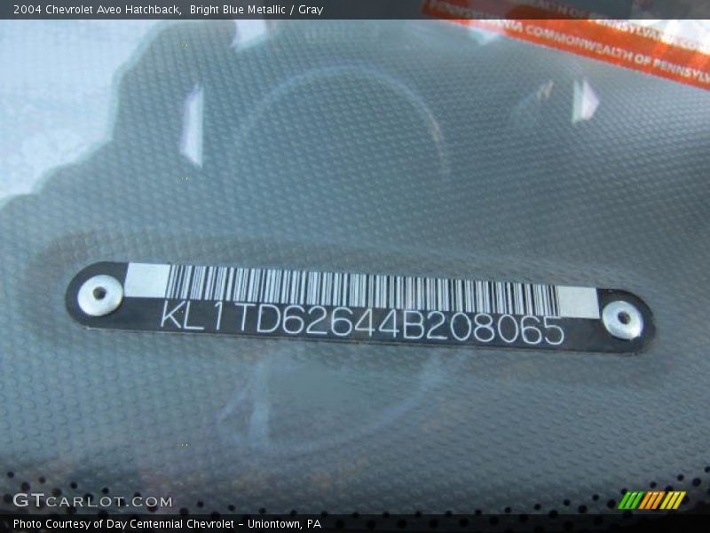 Bright Blue Metallic / Gray 2004 Chevrolet Aveo Hatchback
