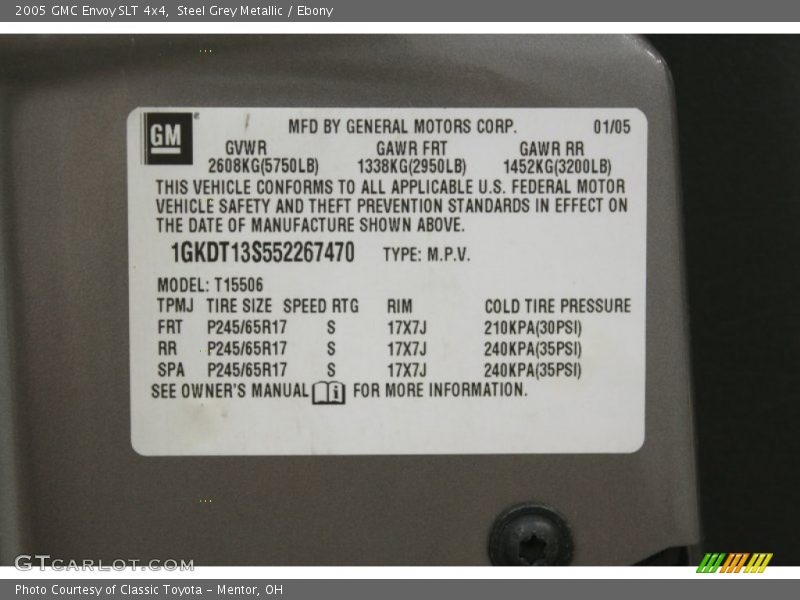 Steel Grey Metallic / Ebony 2005 GMC Envoy SLT 4x4