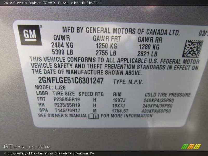 Graystone Metallic / Jet Black 2012 Chevrolet Equinox LTZ AWD