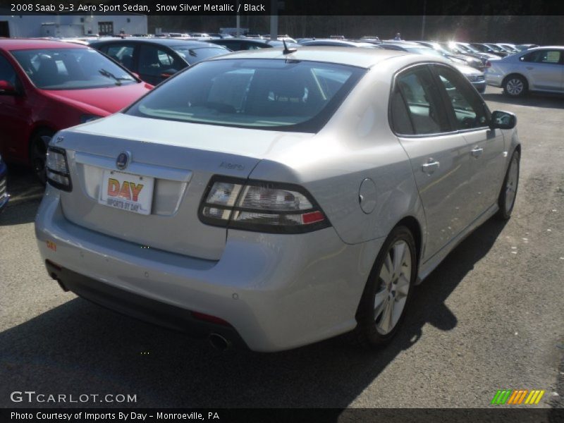 Snow Silver Metallic / Black 2008 Saab 9-3 Aero Sport Sedan