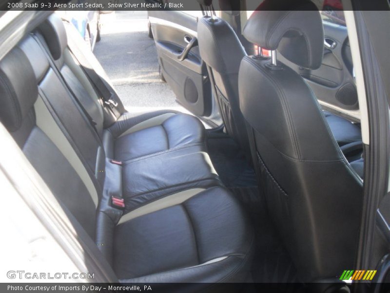Snow Silver Metallic / Black 2008 Saab 9-3 Aero Sport Sedan
