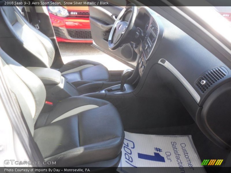 Snow Silver Metallic / Black 2008 Saab 9-3 Aero Sport Sedan