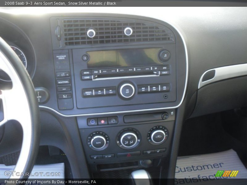 Snow Silver Metallic / Black 2008 Saab 9-3 Aero Sport Sedan
