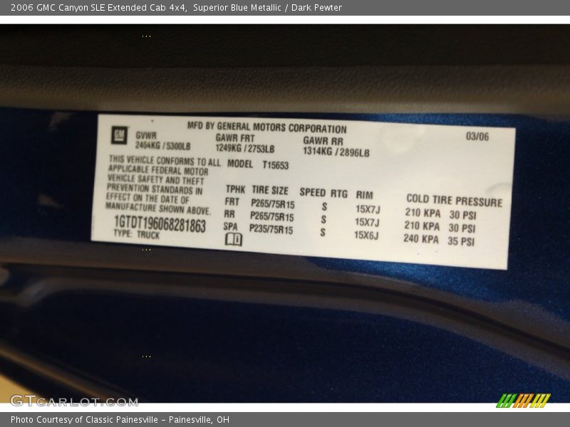 Superior Blue Metallic / Dark Pewter 2006 GMC Canyon SLE Extended Cab 4x4
