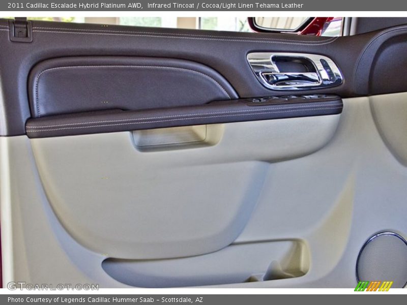 Infrared Tincoat / Cocoa/Light Linen Tehama Leather 2011 Cadillac Escalade Hybrid Platinum AWD