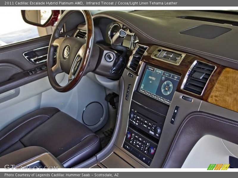 Infrared Tincoat / Cocoa/Light Linen Tehama Leather 2011 Cadillac Escalade Hybrid Platinum AWD