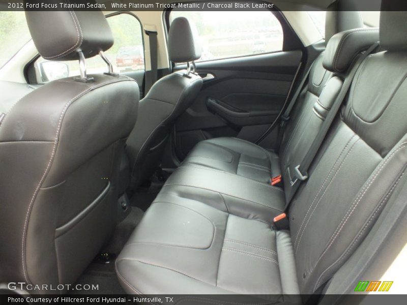 White Platinum Tricoat Metallic / Charcoal Black Leather 2012 Ford Focus Titanium Sedan