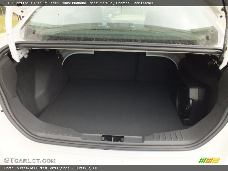 White Platinum Tricoat Metallic / Charcoal Black Leather 2012 Ford Focus Titanium Sedan