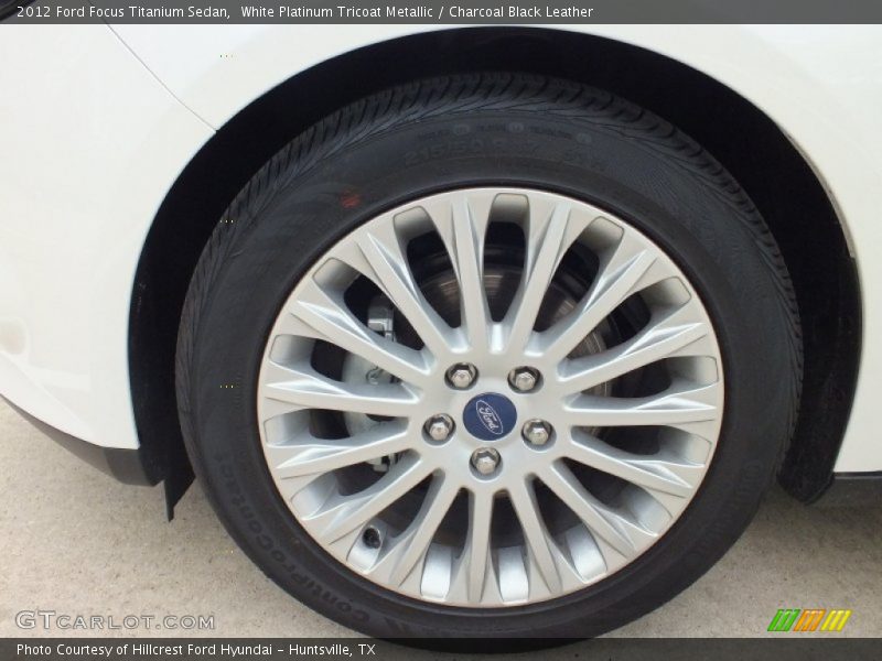 White Platinum Tricoat Metallic / Charcoal Black Leather 2012 Ford Focus Titanium Sedan