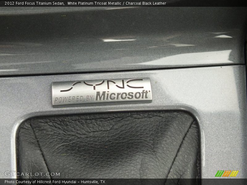 White Platinum Tricoat Metallic / Charcoal Black Leather 2012 Ford Focus Titanium Sedan