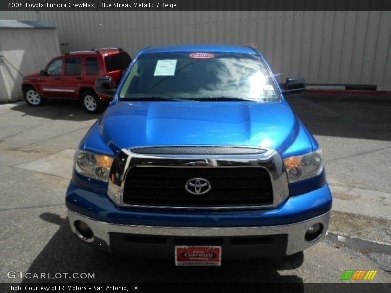 Blue Streak Metallic / Beige 2008 Toyota Tundra CrewMax