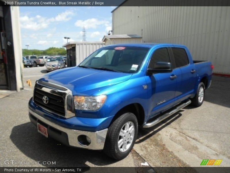 Blue Streak Metallic / Beige 2008 Toyota Tundra CrewMax