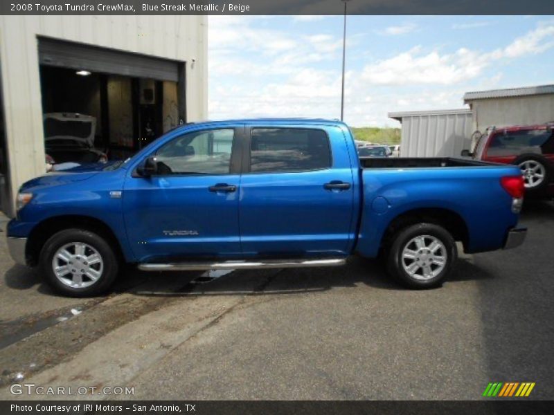Blue Streak Metallic / Beige 2008 Toyota Tundra CrewMax