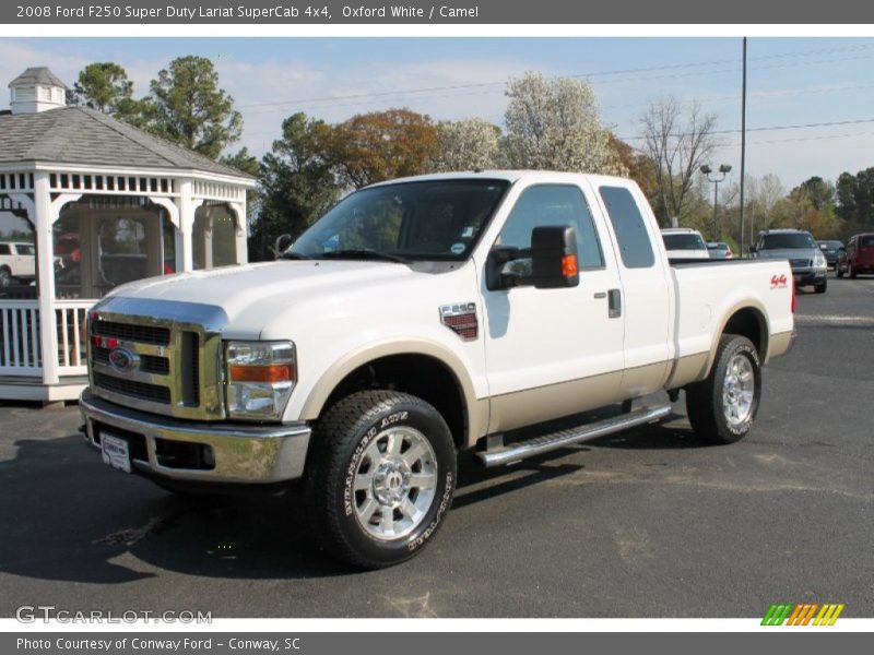 Oxford White / Camel 2008 Ford F250 Super Duty Lariat SuperCab 4x4