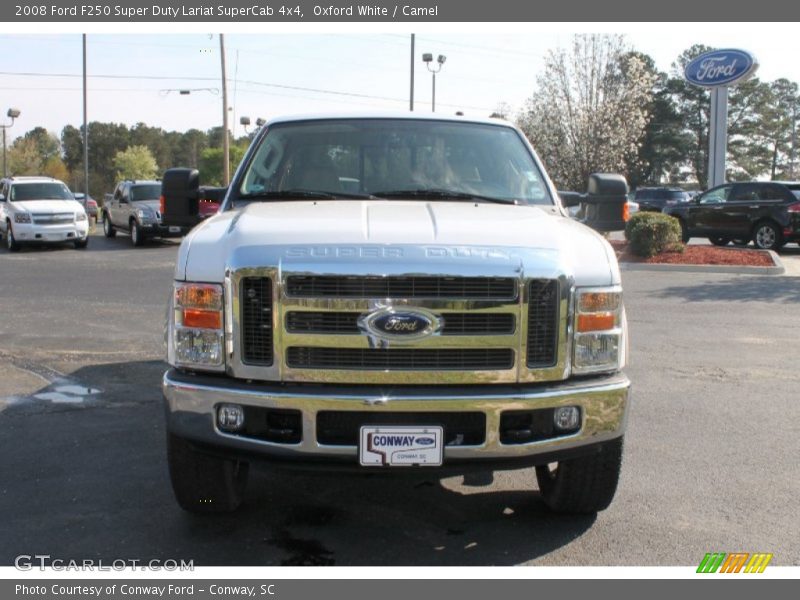 Oxford White / Camel 2008 Ford F250 Super Duty Lariat SuperCab 4x4