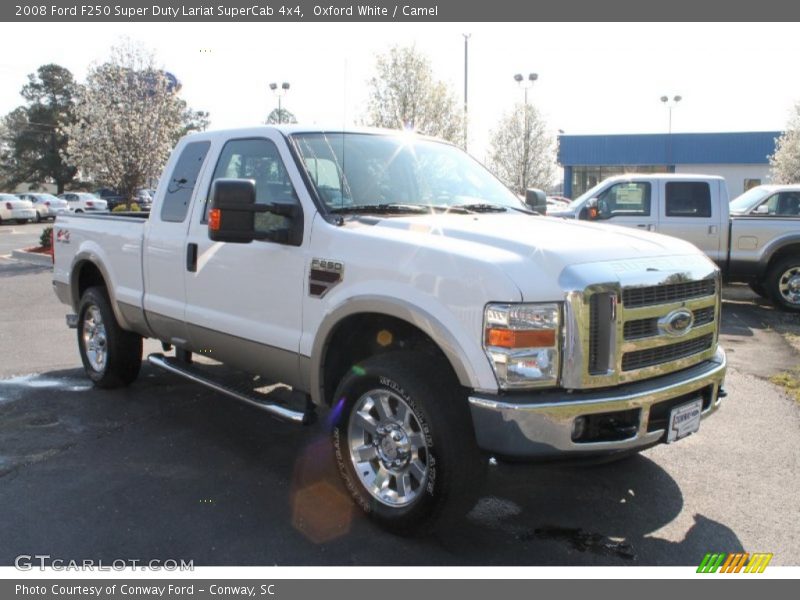 Oxford White / Camel 2008 Ford F250 Super Duty Lariat SuperCab 4x4