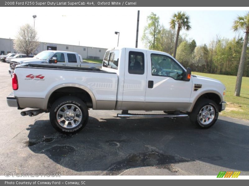 Oxford White / Camel 2008 Ford F250 Super Duty Lariat SuperCab 4x4