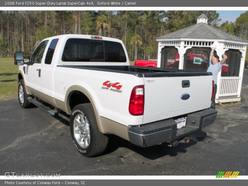 Oxford White / Camel 2008 Ford F250 Super Duty Lariat SuperCab 4x4