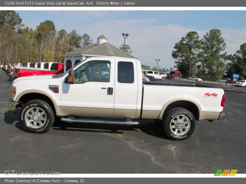 Oxford White / Camel 2008 Ford F250 Super Duty Lariat SuperCab 4x4