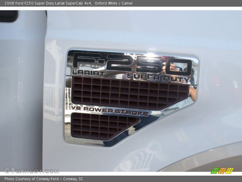 Oxford White / Camel 2008 Ford F250 Super Duty Lariat SuperCab 4x4